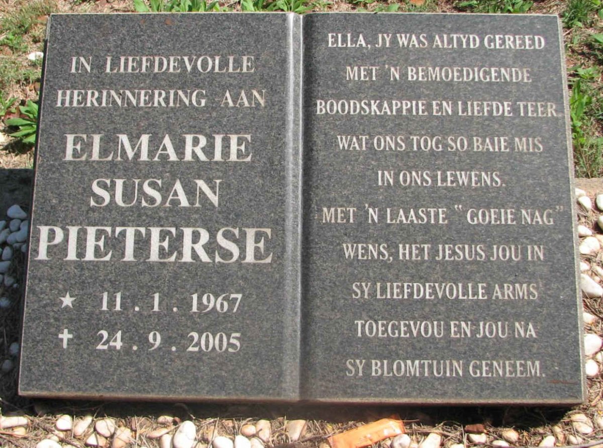 PIETERSE Elmarie Susan 1967-2005