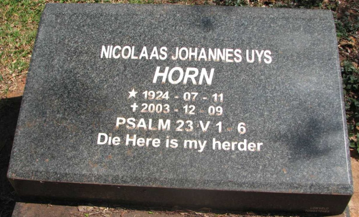 HORN Nicolaas Johannes Uys 1924-2003