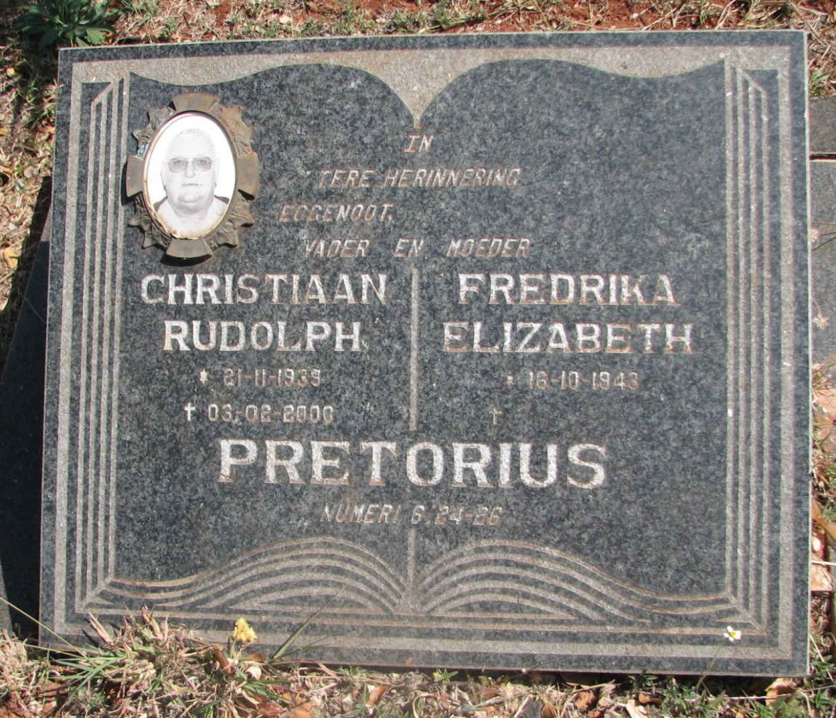 PRETORIUS Christiaan Rudolph 1939-2000 &amp; Frederika Elizabeth 1943-
