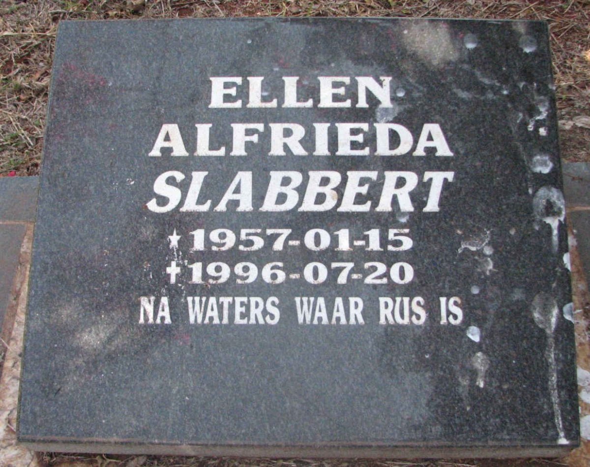 SLABBERT Ellen Alfrieda 1957-1996