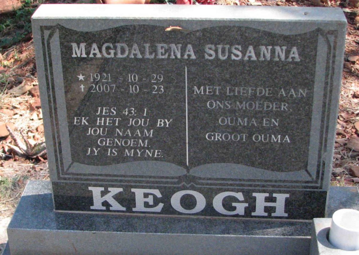 KEOGH Magdalena Susanna 1921-2007