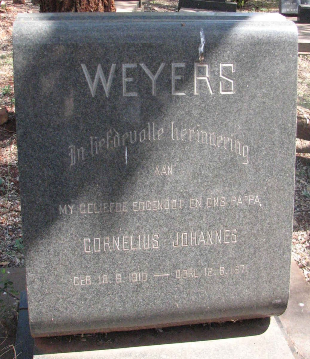WEYERS Cornelius Johannes 1910-1971