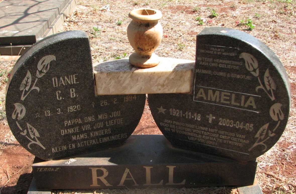 RALL Danie C.B. 1920-1994 &amp; Amelia 1921-2003