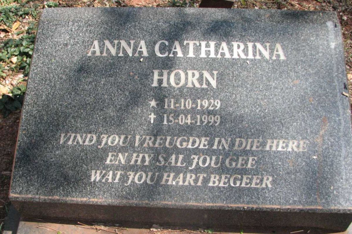 HORN Anna Catharina 1929-1999