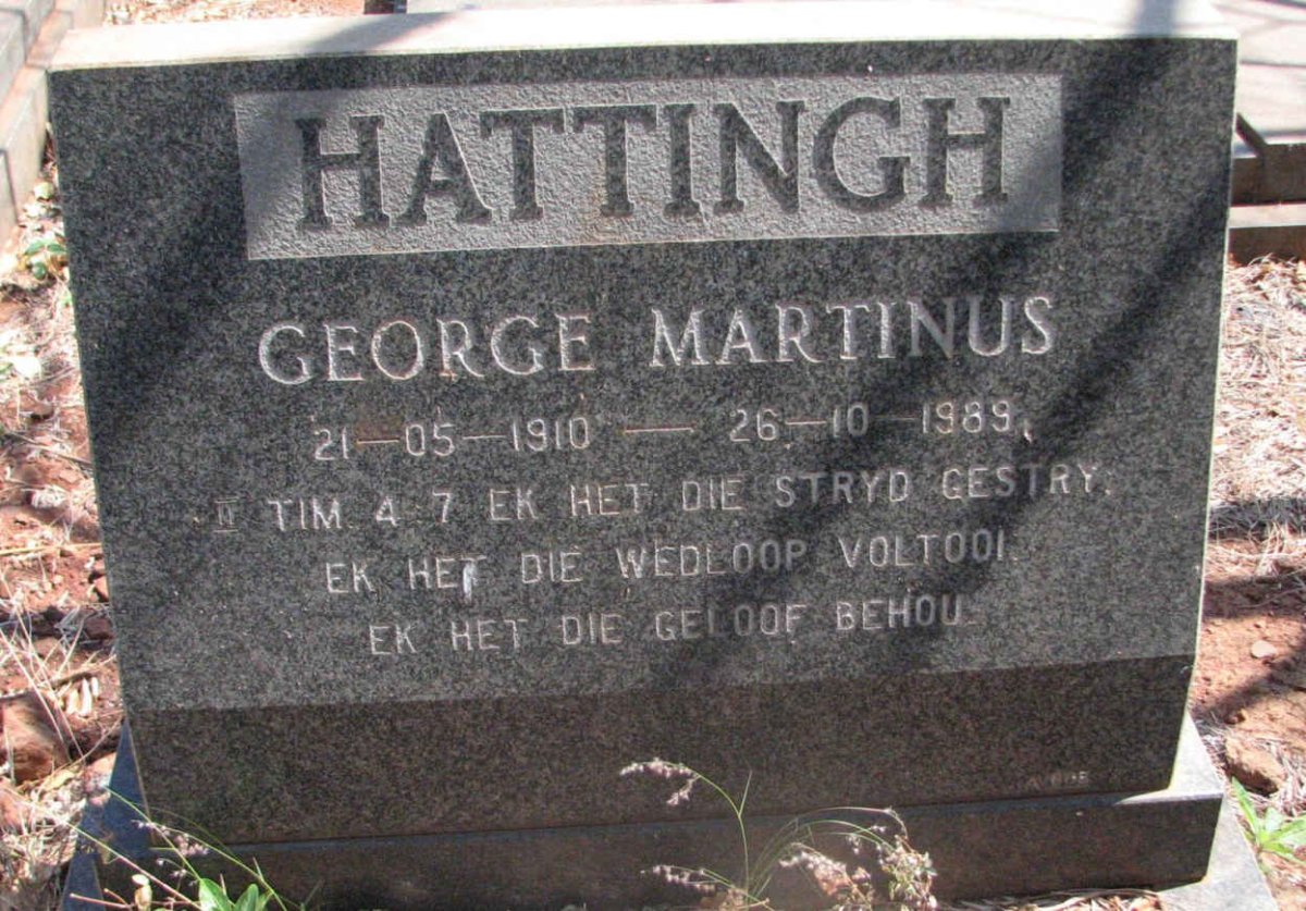 HATTINGH George Marthinus 1910-1989