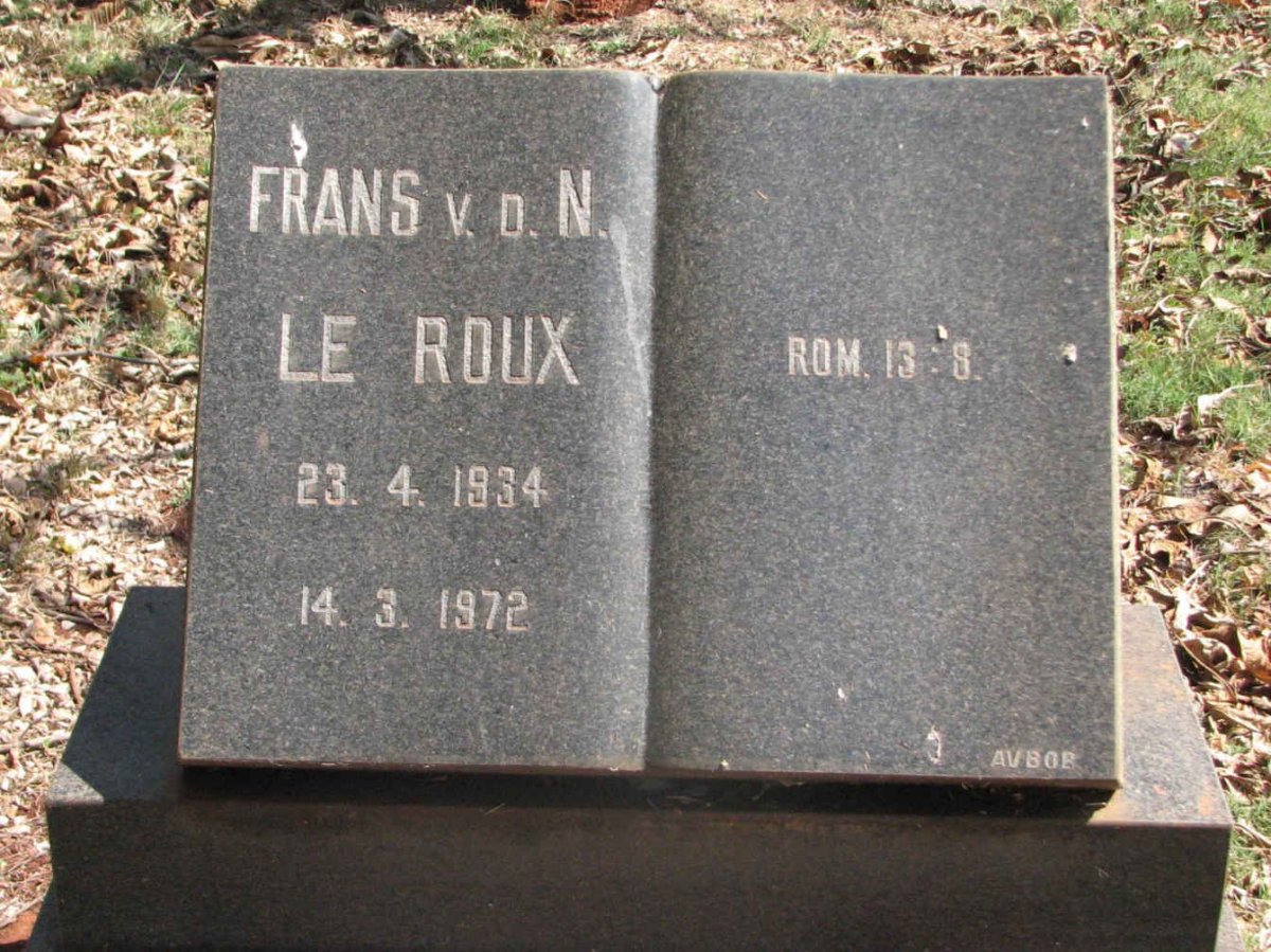 ROUX Frans v.d. N., le  1934-1972