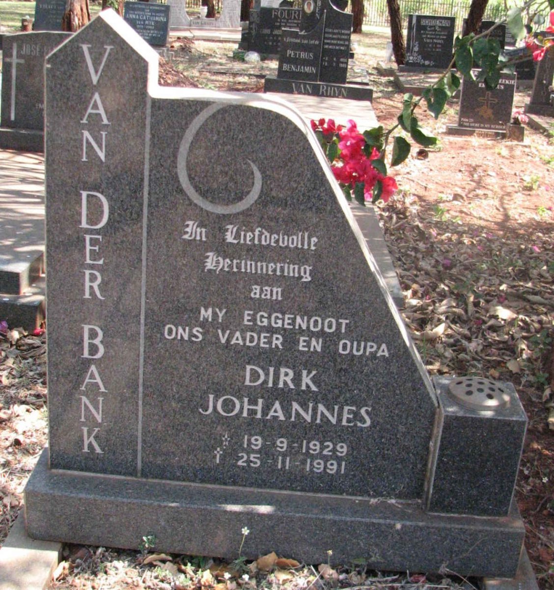 BANK Dirk Johannes, van der 1929-1991