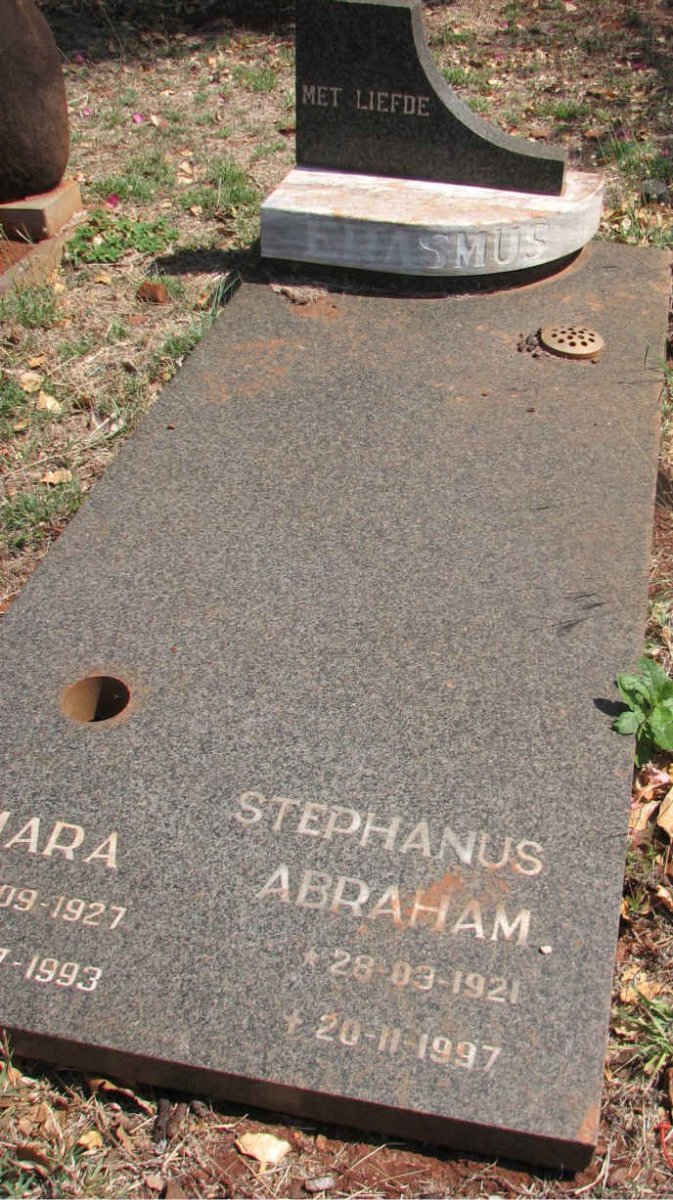 ERASMUS Stephanus Abraham 1921-1997 &amp; Mara 1927-1993