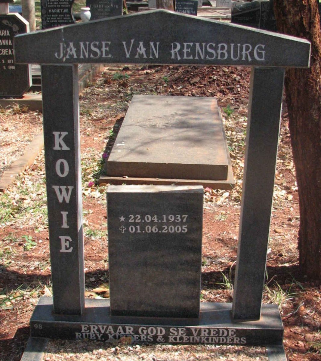 RENSBURG Kowie, Janse van 1937-2005