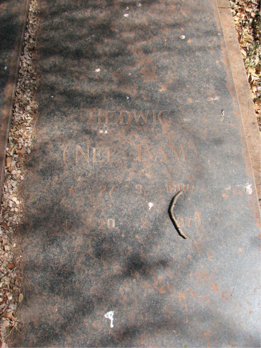 BURGER Hedwig nee BAM 1900-1979