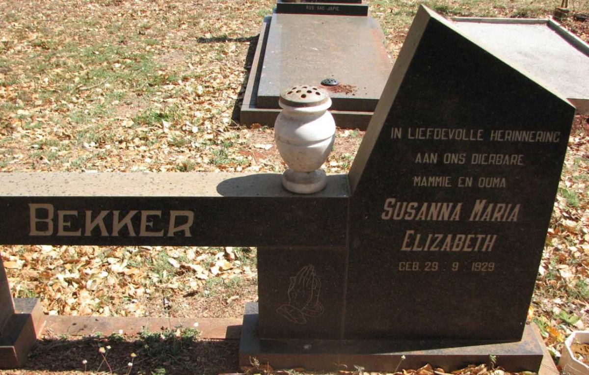 BEKKER Susanna Maria 1929-