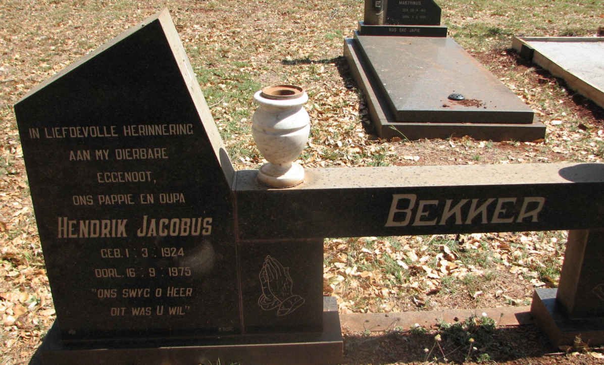 BEKKER Hendrik Jacobus 1924-1975