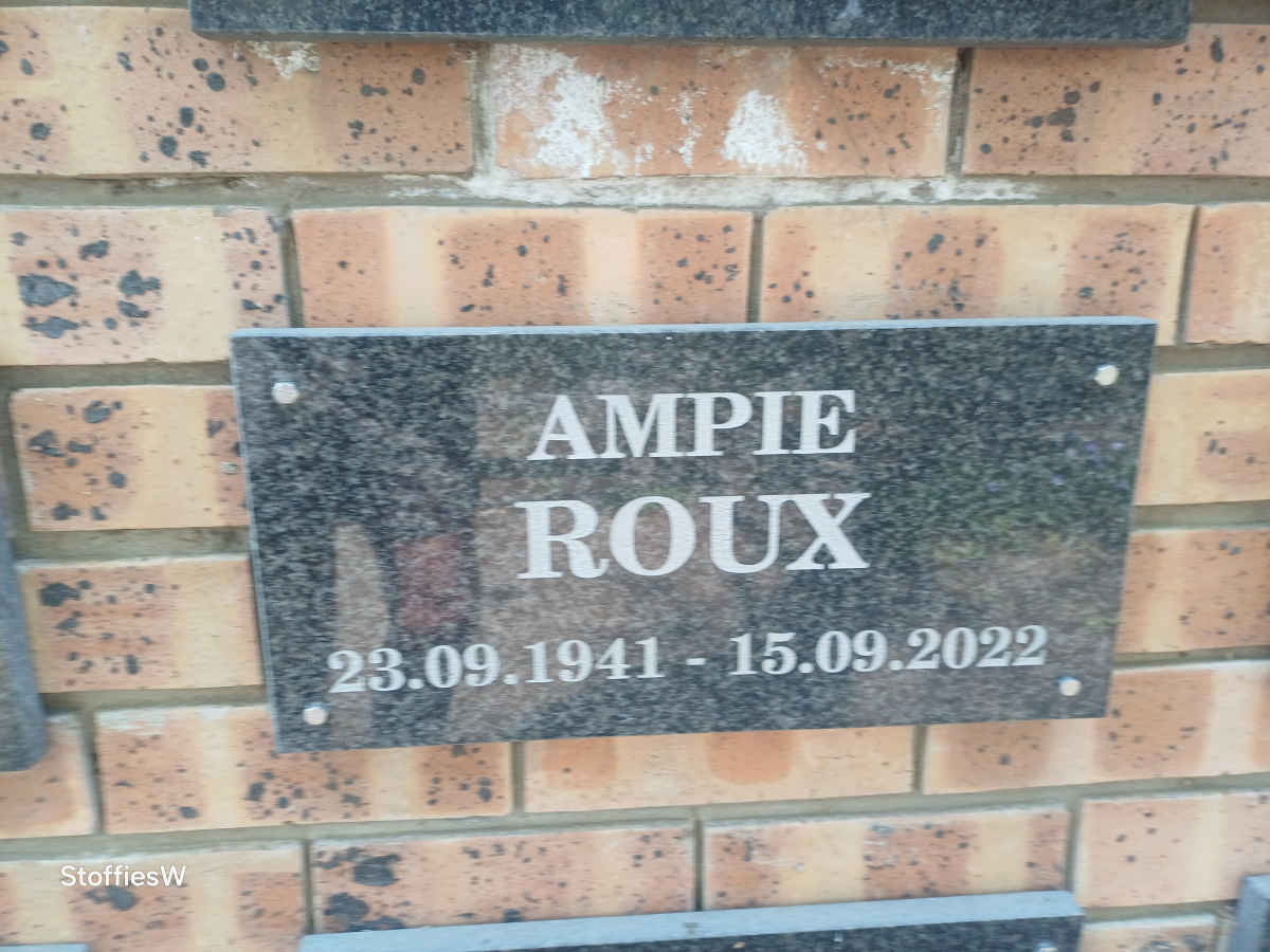 ROUX Ampie 1941-2022