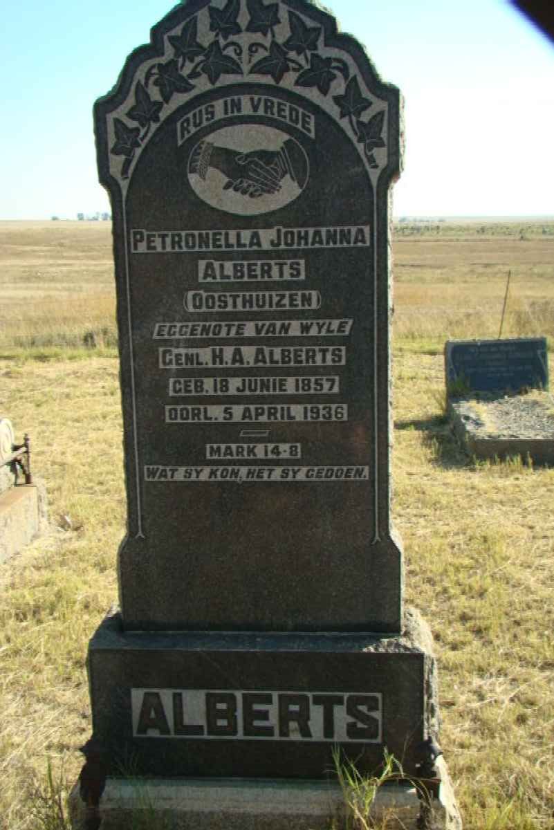 ALBERTS Petronella Johanna nee OOSTHUIZEN 1857-1936