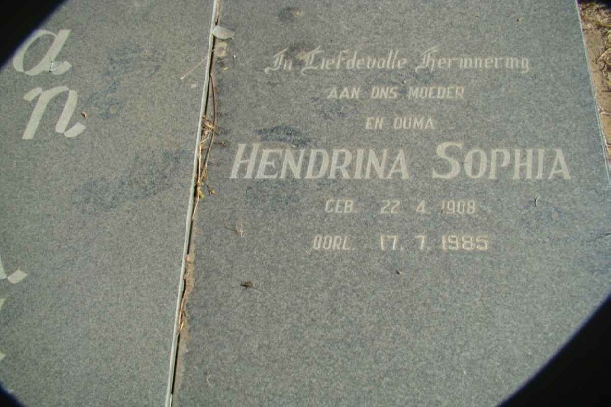 AARDT Hendrina Sophia, van 1908-1985