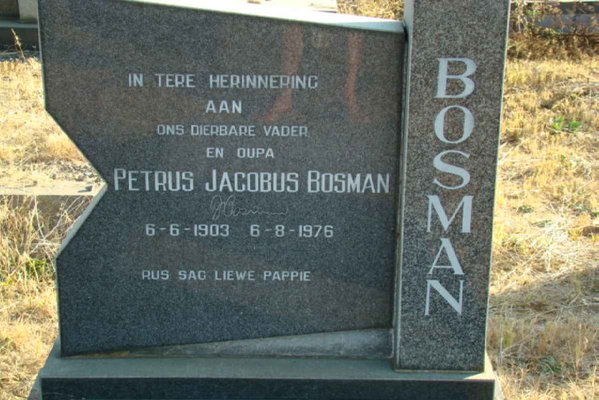 BOSMAN Petrus Jacobus 1903-1976