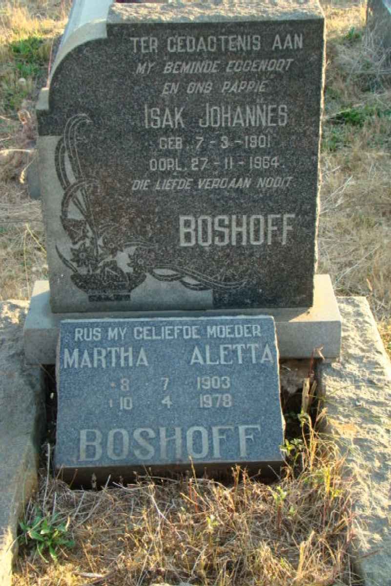 BOSHOFF Isak Johannes 1901-1964 &amp; Martha Aletta 1903-1978