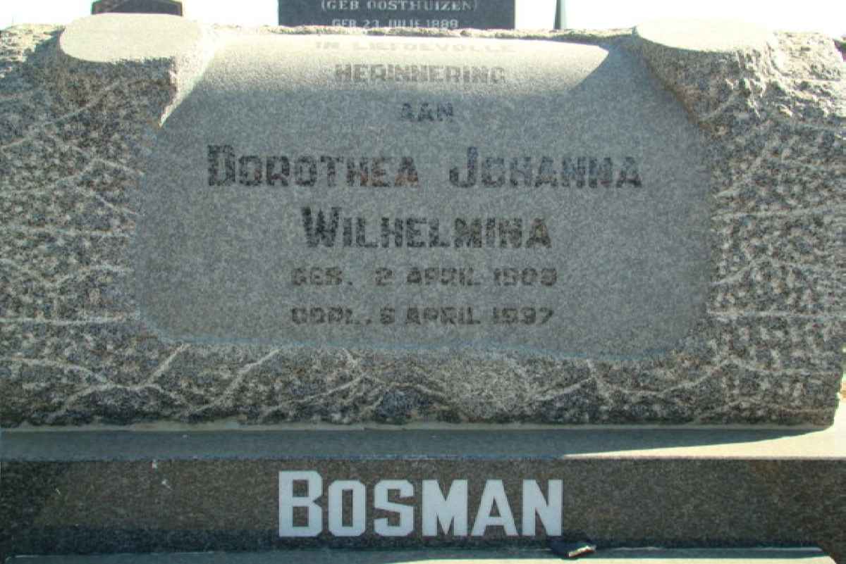 BOSMAN Dorothea Johanna Wilhelmina 1909-1997