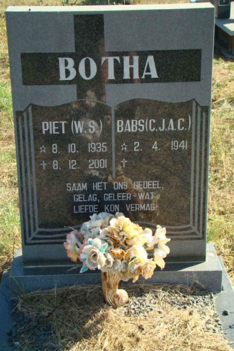 BOTHA W.S. 1935-2001 &amp; C.J.A.C. 1941-