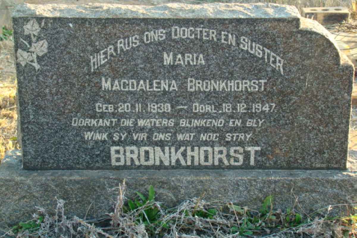 BRONKHORST Maria Magdalena 1930-1947