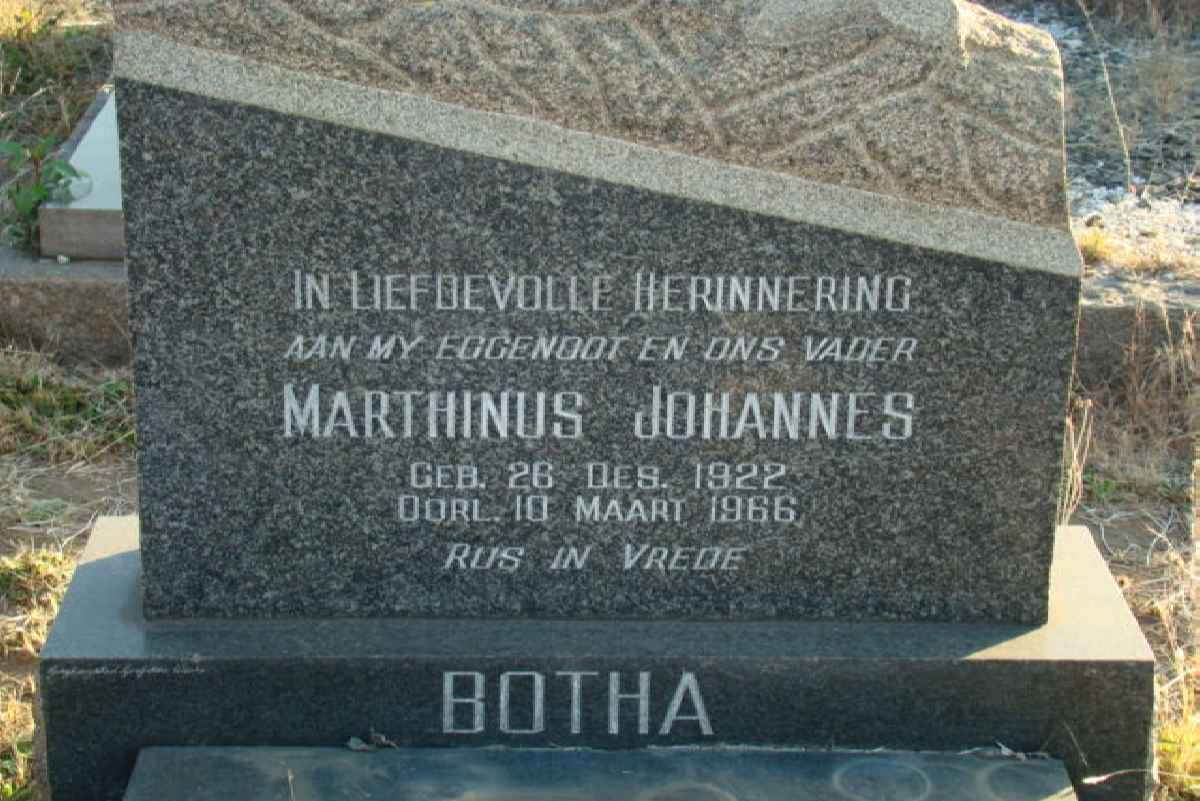 BOTHA Marthinus Johannes 1922-1966