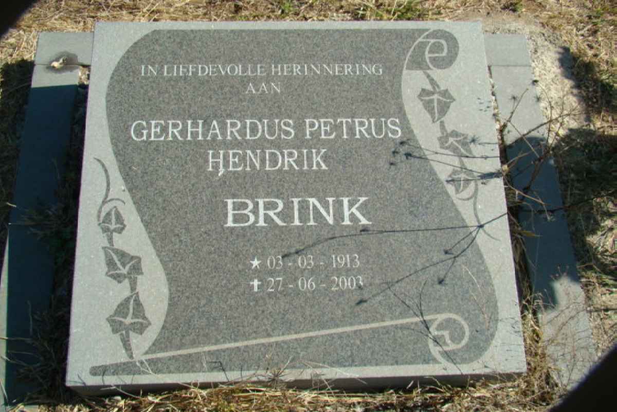 BRINK Gerhardus Petrus Hendrik 1913-2003