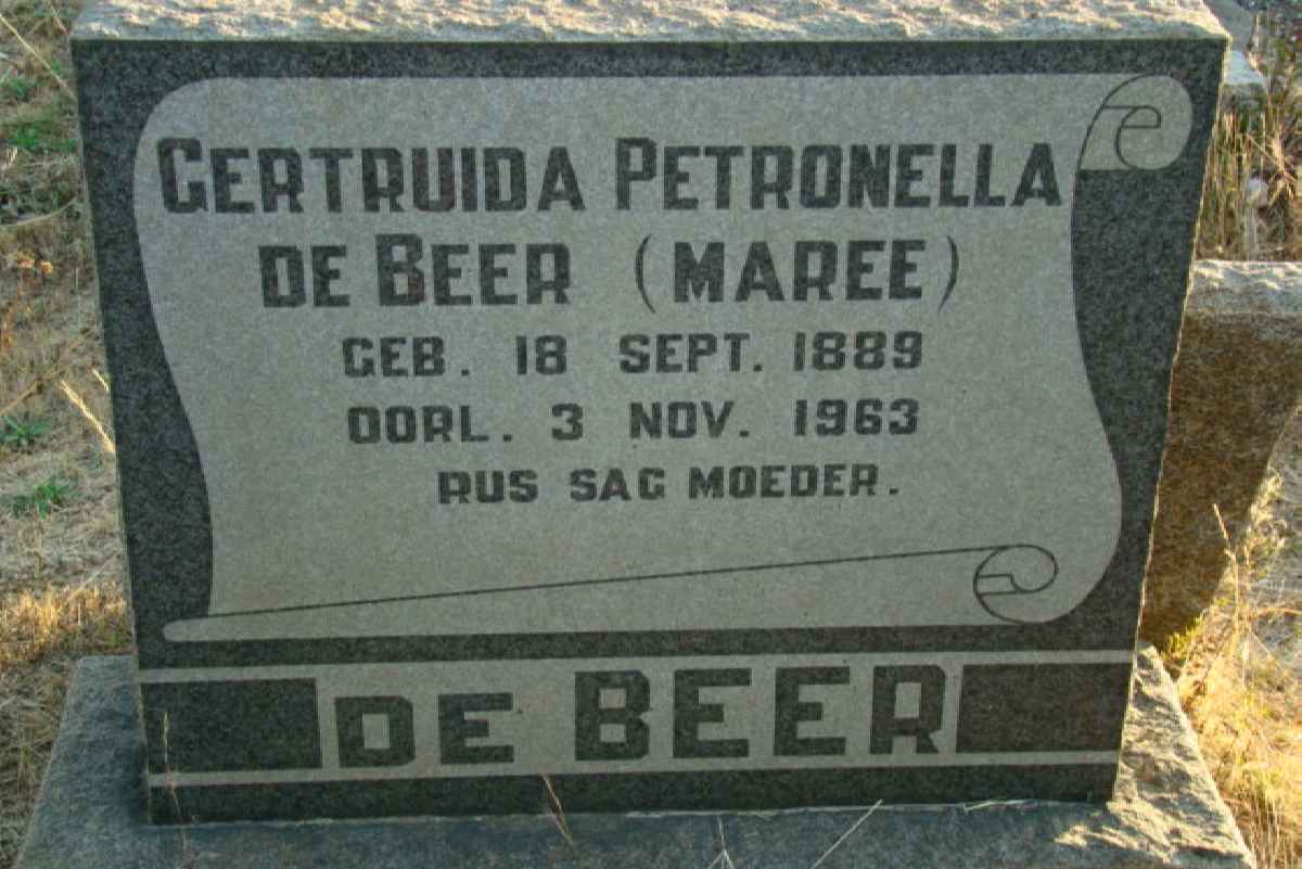BEER Gertruida Petronella, de nee MAREE 1889-1963