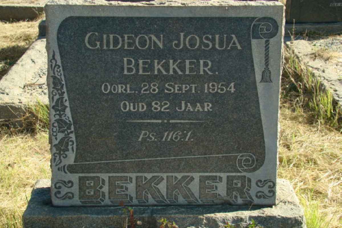BEKKER Gideon Josua -1954