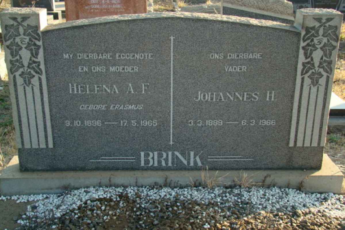 BRINK Johannes H. 1889-1966 &amp; Helena A.F. ERASMUS 1896-1965