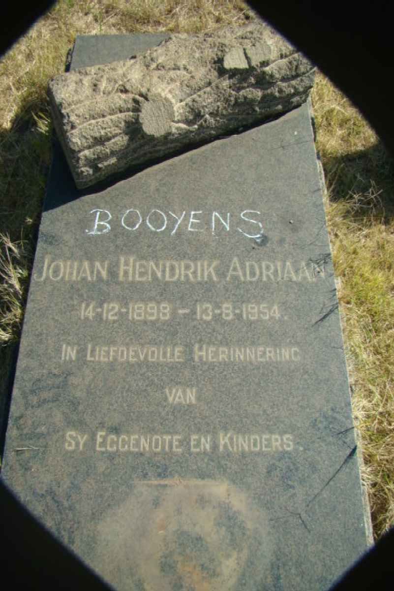 BOOYENS Johan Hendrik Adriaan 1898-1954