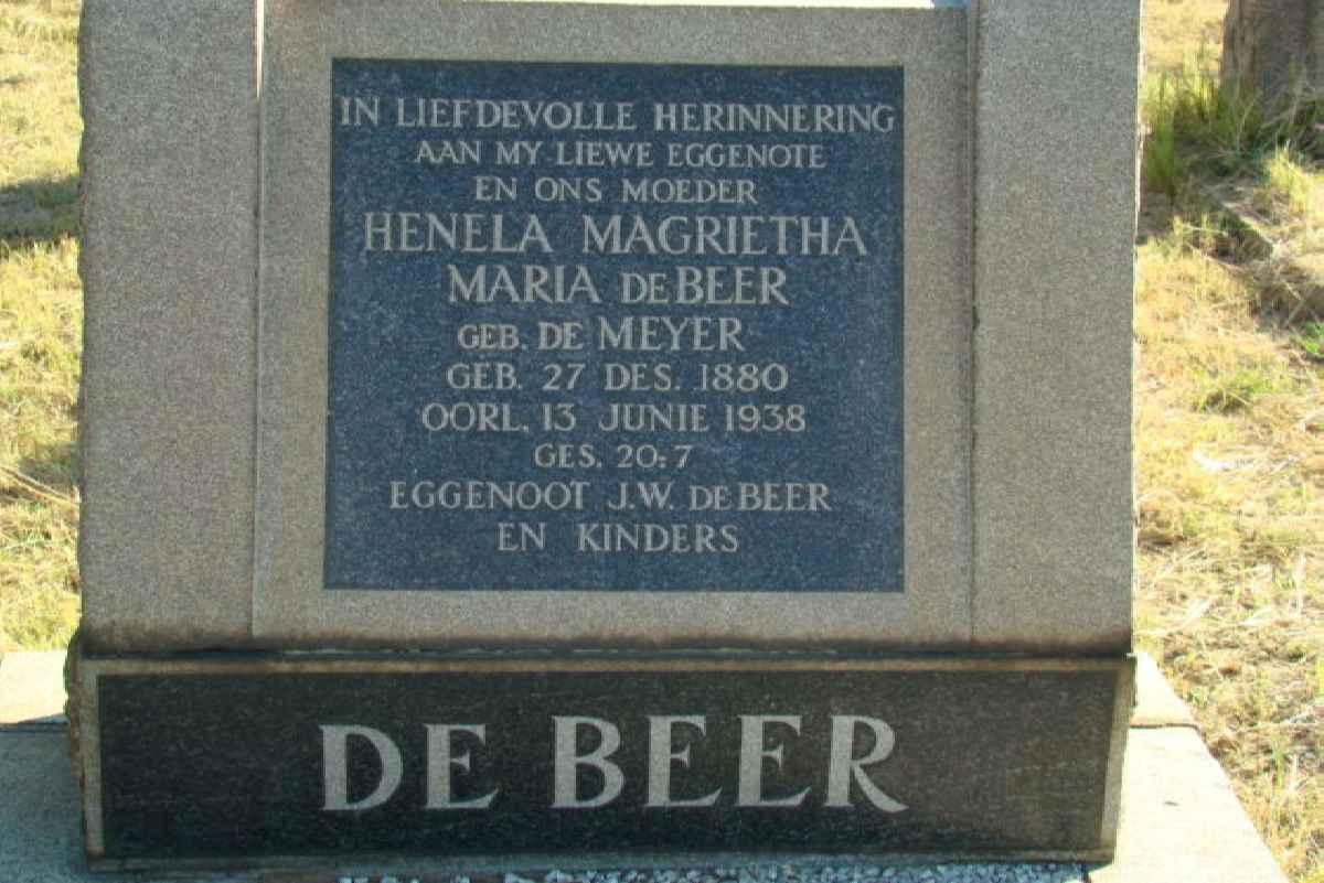 BEER Henela Magrietha Maria, de nee DE MEYER 1880-1938