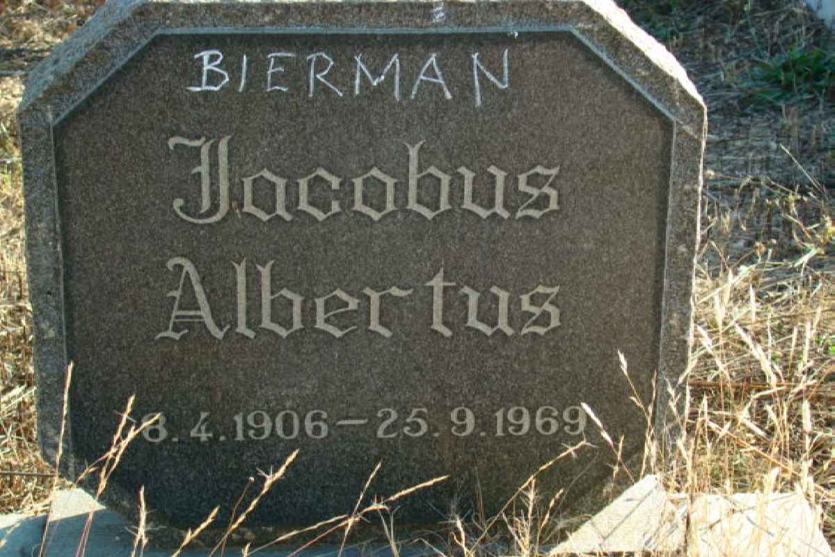 BIERMAN Jacobus Albertus 1906-1969
