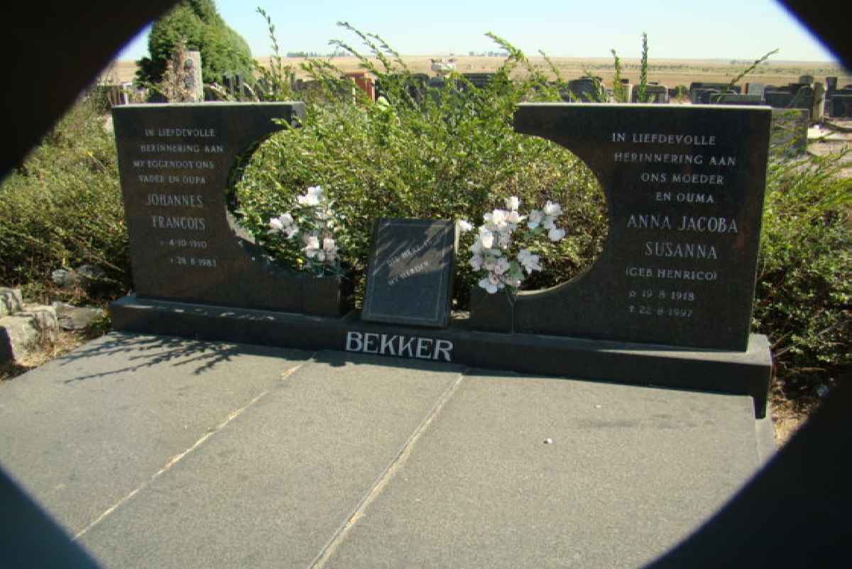 BEKKER Johannes Francois &amp; Anna Jacoba Susanna HENRICO