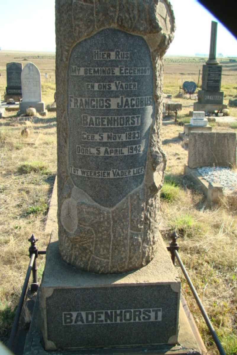 BADENHORST Francis Jacobus 1883-1942