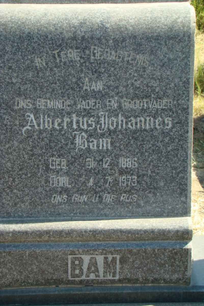 BAM Albertus Johannes 1886-1973
