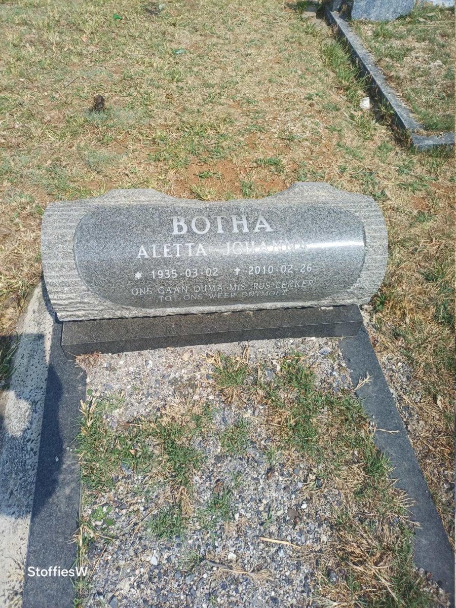 BOTHA Aletta Johanna 1935-2010