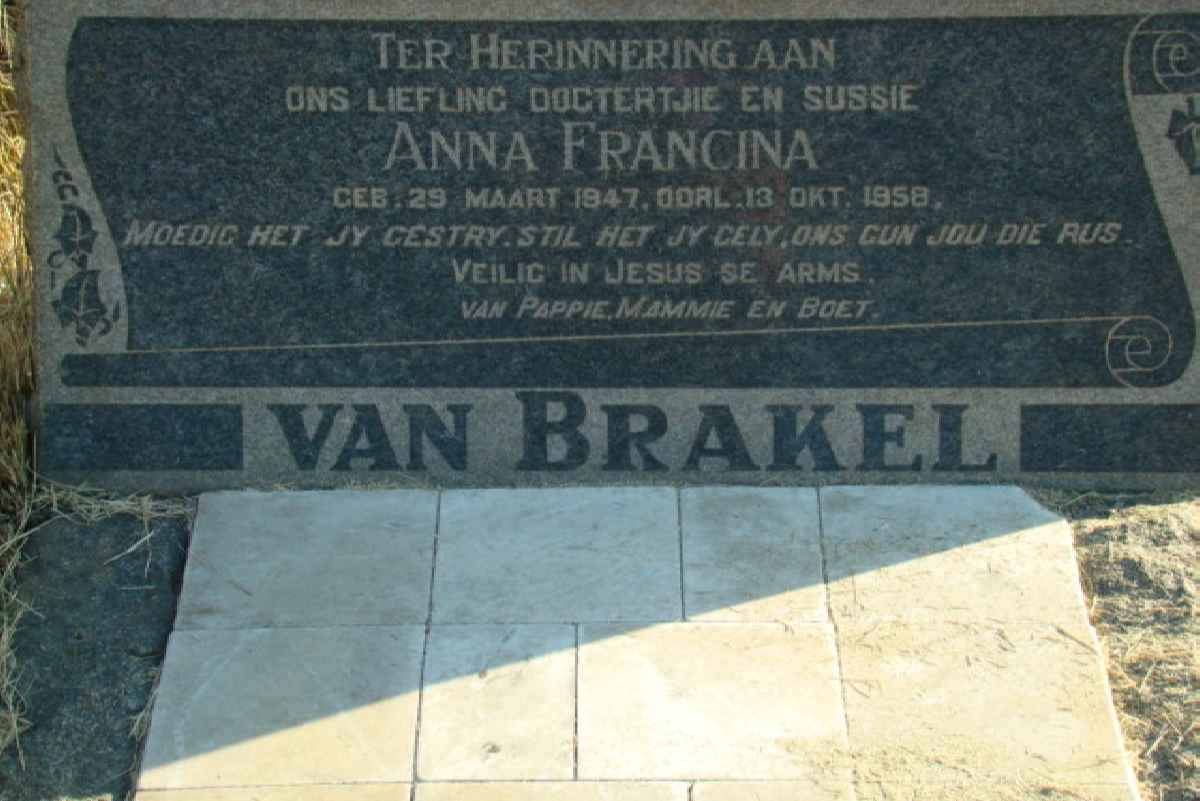 BRAKEL Anna Francina, van 1947-1958