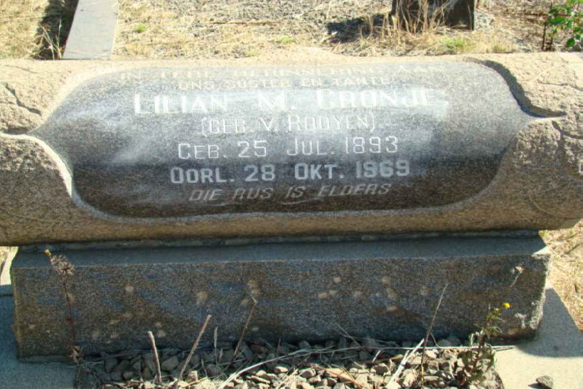CRONJE Lilian M. nee VAN ROOYEN 1893-1969