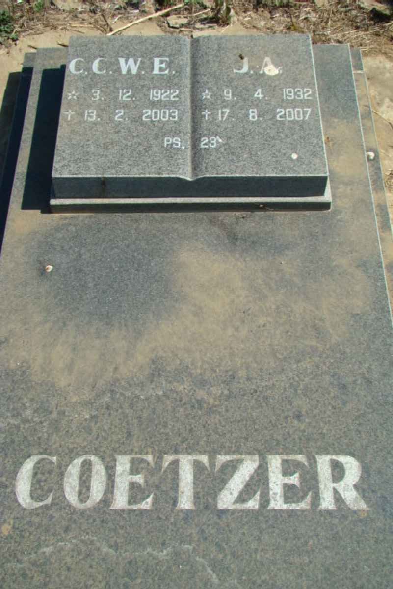 COETZER C.C.W.E. 1922-2003 &amp; J.A. 1932-2007