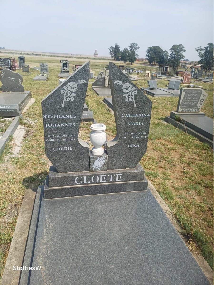 CLOETE Stephanus Johannes 1922-1989 & Catharina Maria 1922-2014