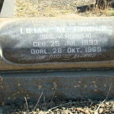 CRONJE Lilian M. nee VAN ROOYEN 1893-1969