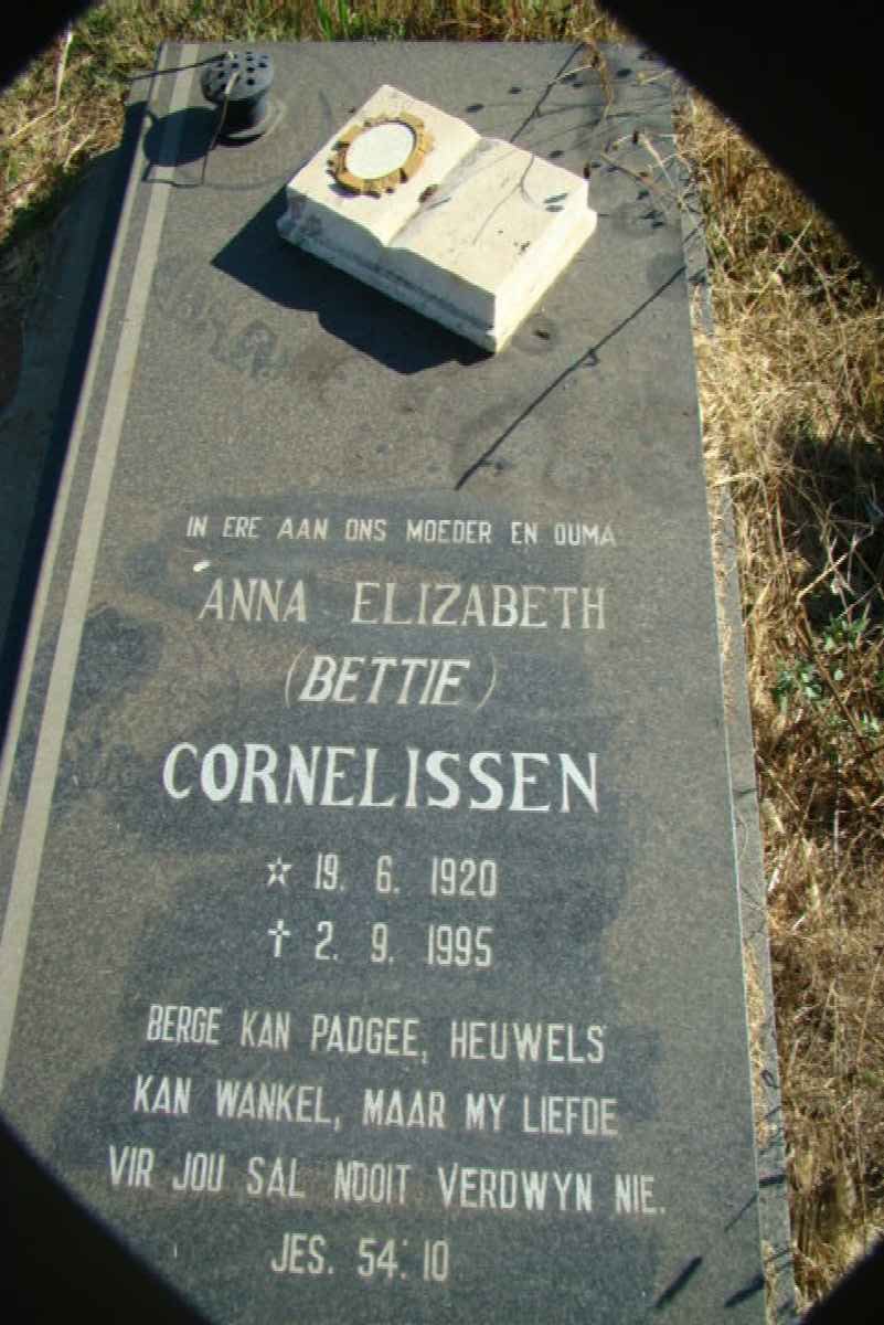 CORNELISSEN Anna Elizabeth 1920-1995