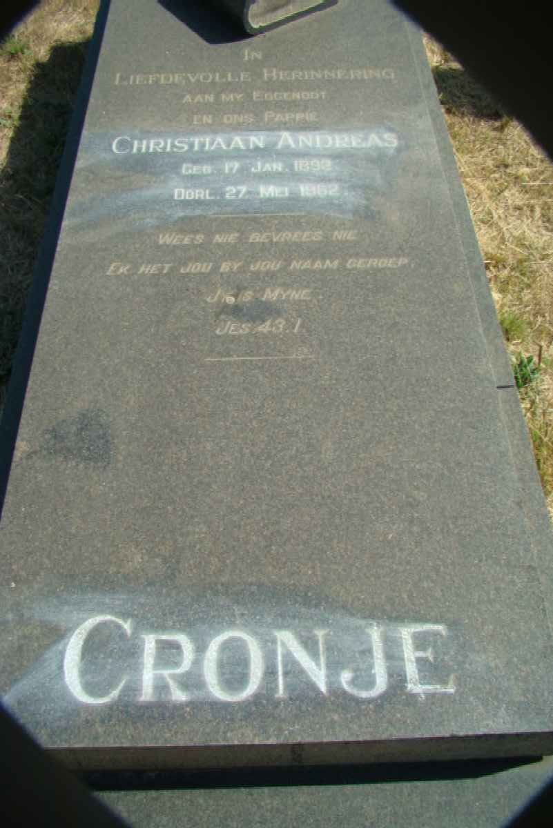 CRONJE Christiaan Andreas 1898-1962