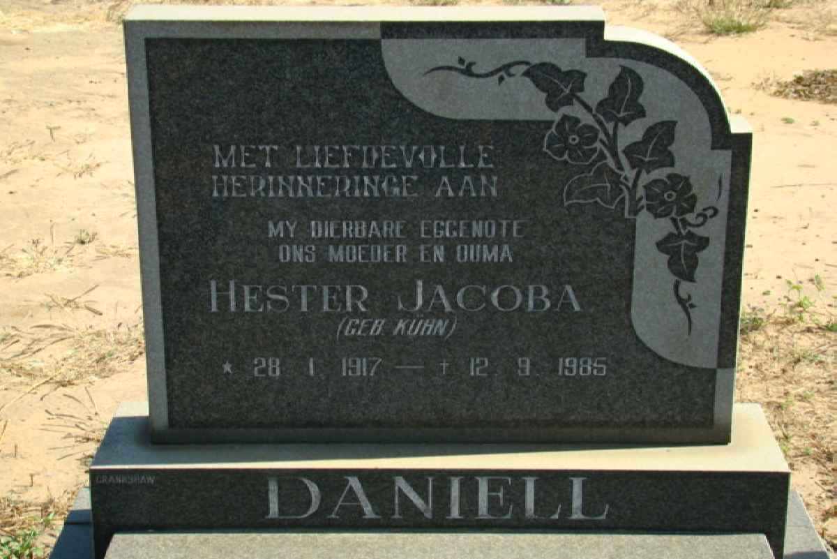 DANIELL Hester Jacoba nee KUHN 1917-1985