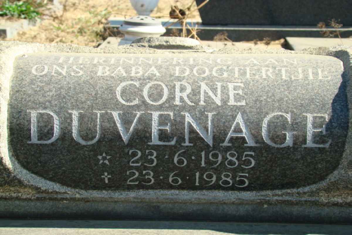 DUVENAGE Corne 1985-1985