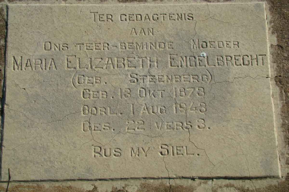 ENGELBRECHT Maria Elizabeth nee STEENBERG 1873-1943