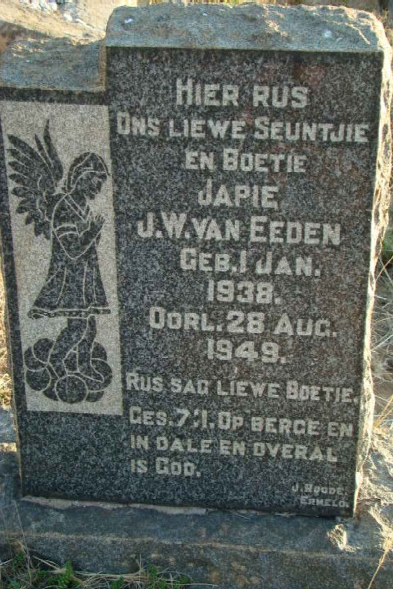 EEDEN J.W., van 1938-1949