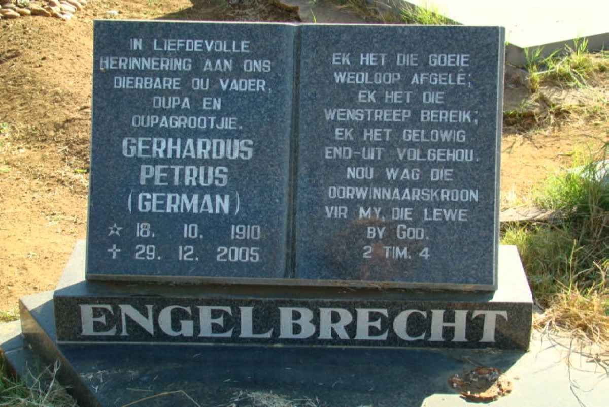 ENGELBRECHT Gerhardus Petrus 1910-2005