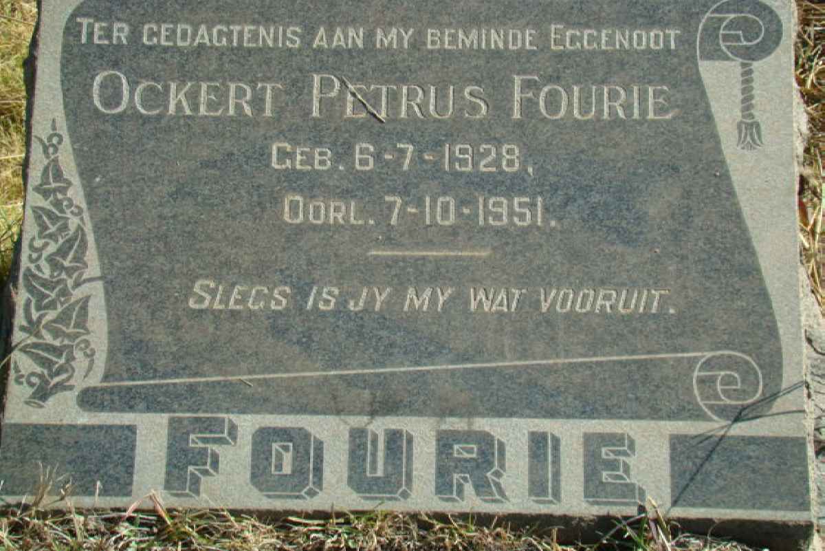 FOURIE Ockert Petrus 1928-1951