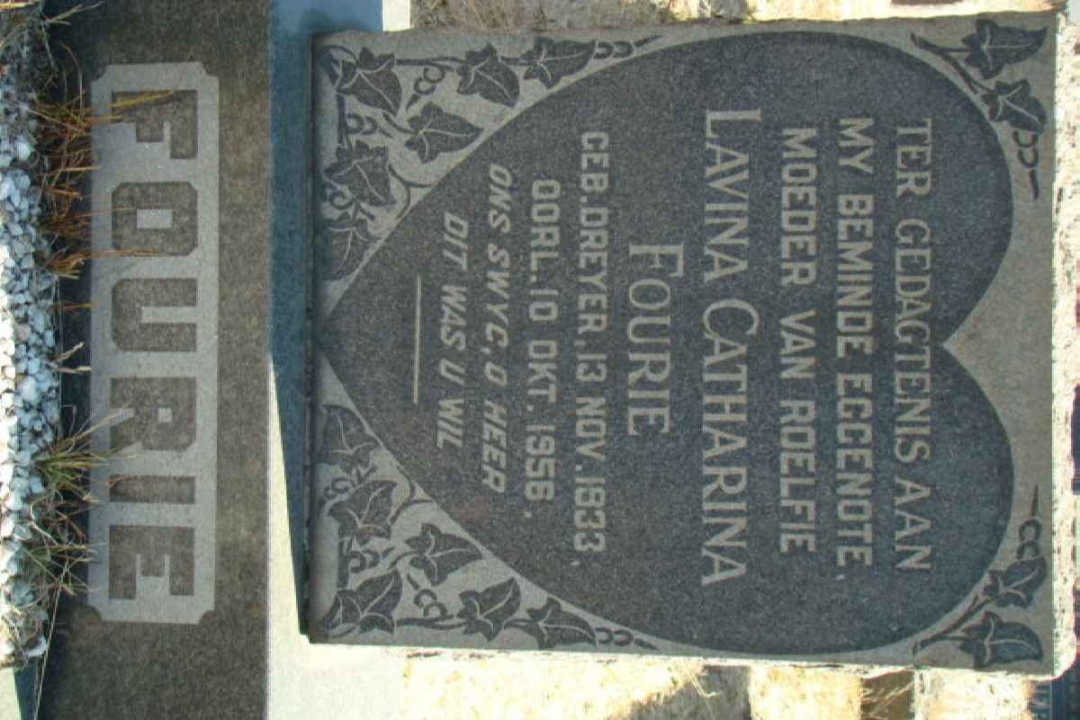 FOURIE Lavina Catharina nee DREYER 1933-1956